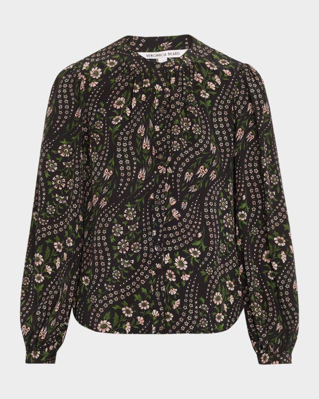 Ashlynn Floral-Print Silk Top